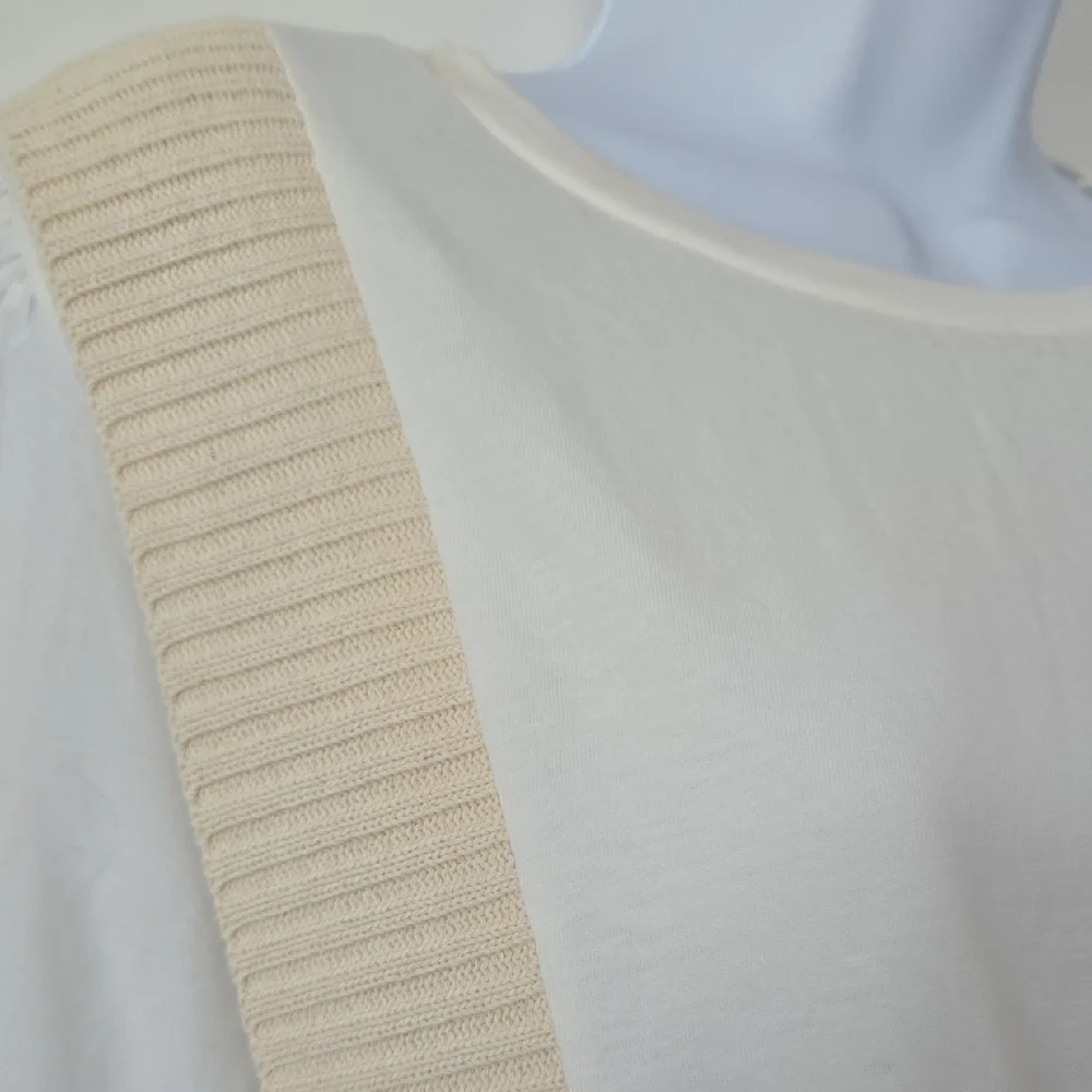 Zara Cream Puff Sleeve Boxy Blouse